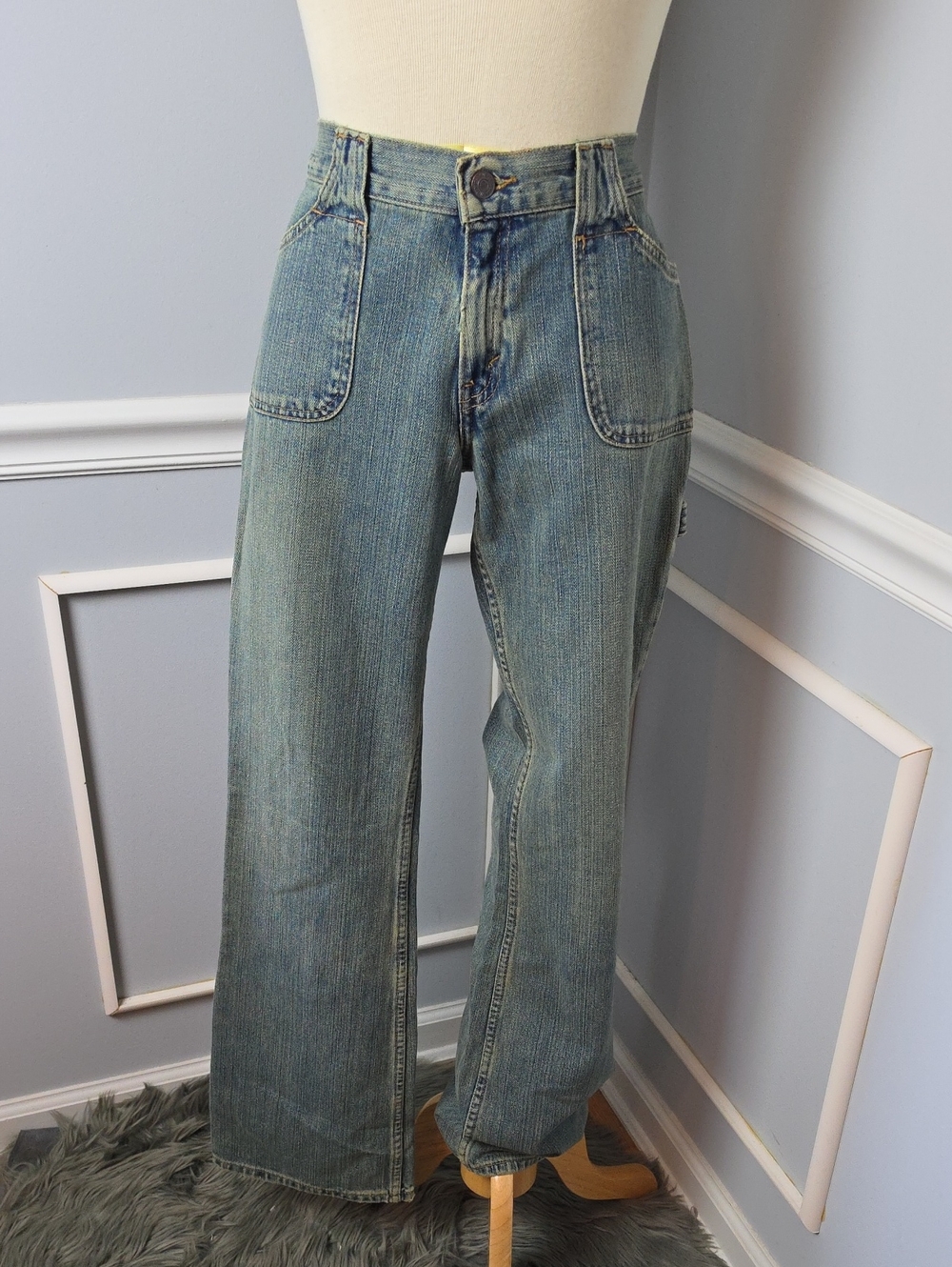 LEVI'S Super Low Boot Cut Patch Pocket Carpenter Style Bootcut Jeans 9 Junior